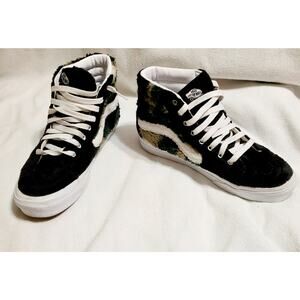 Vans unisex sk-8 Hi camo print sherpa black high top sneakers shoes